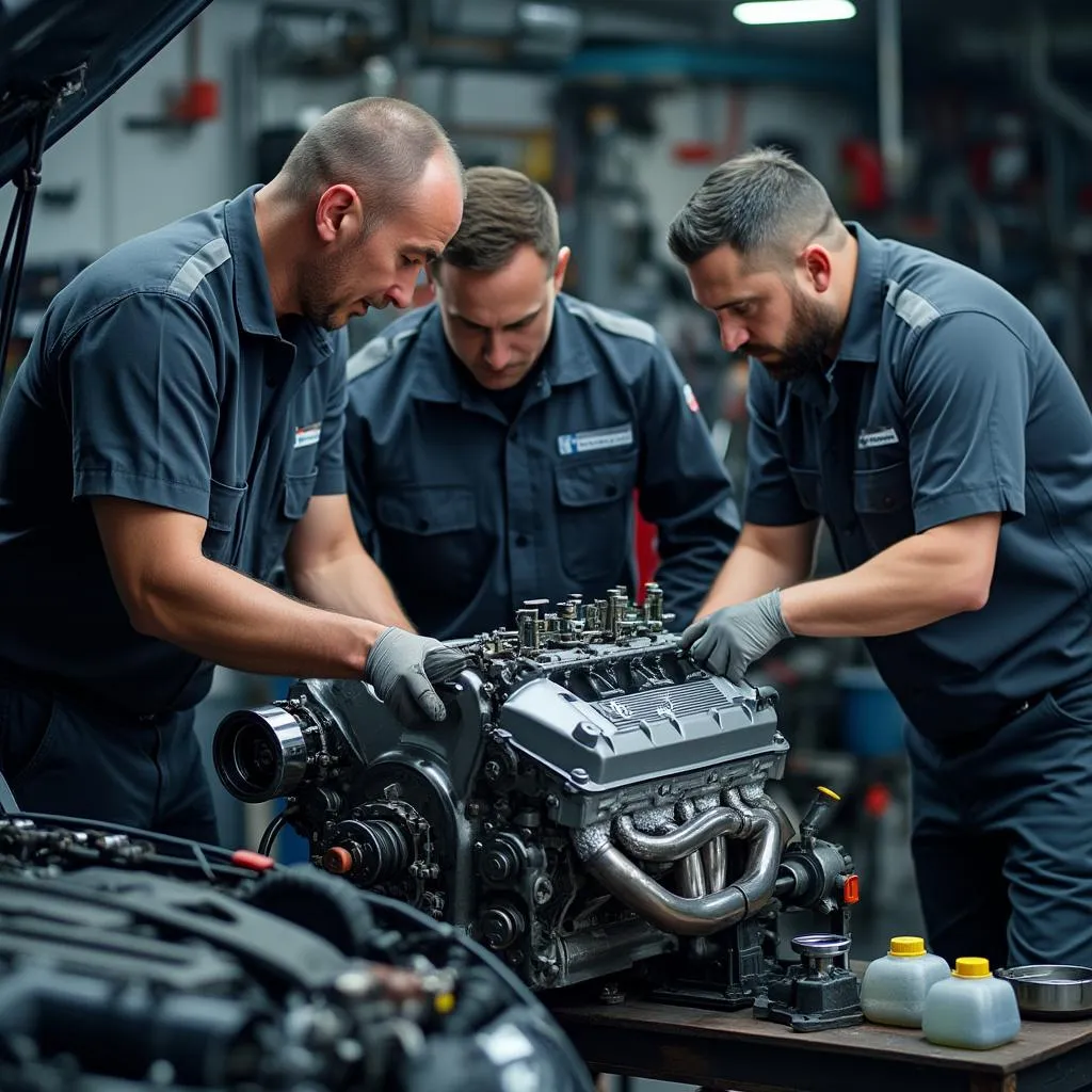 Team al lavoro su una riparazione complessa